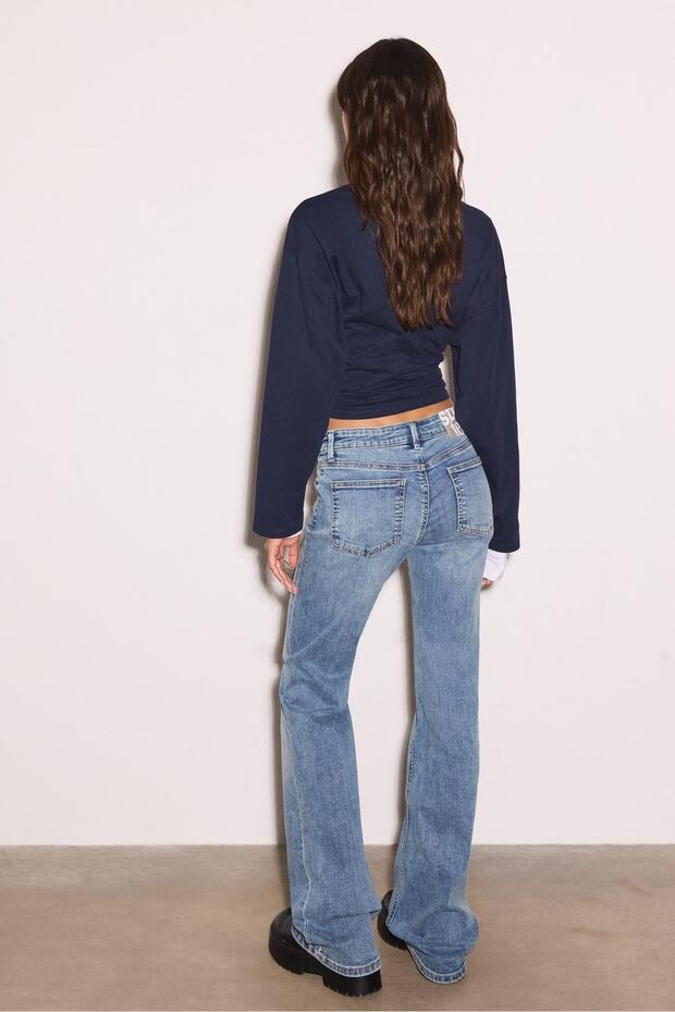 Düşük bel çan paça jean - 5