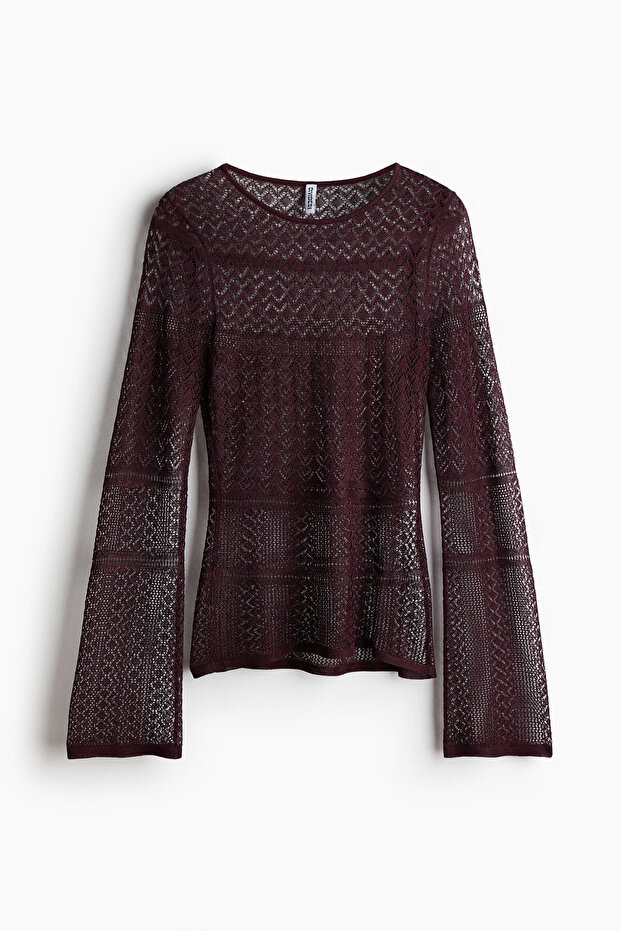 Delik Desenli Triko Üst - 4