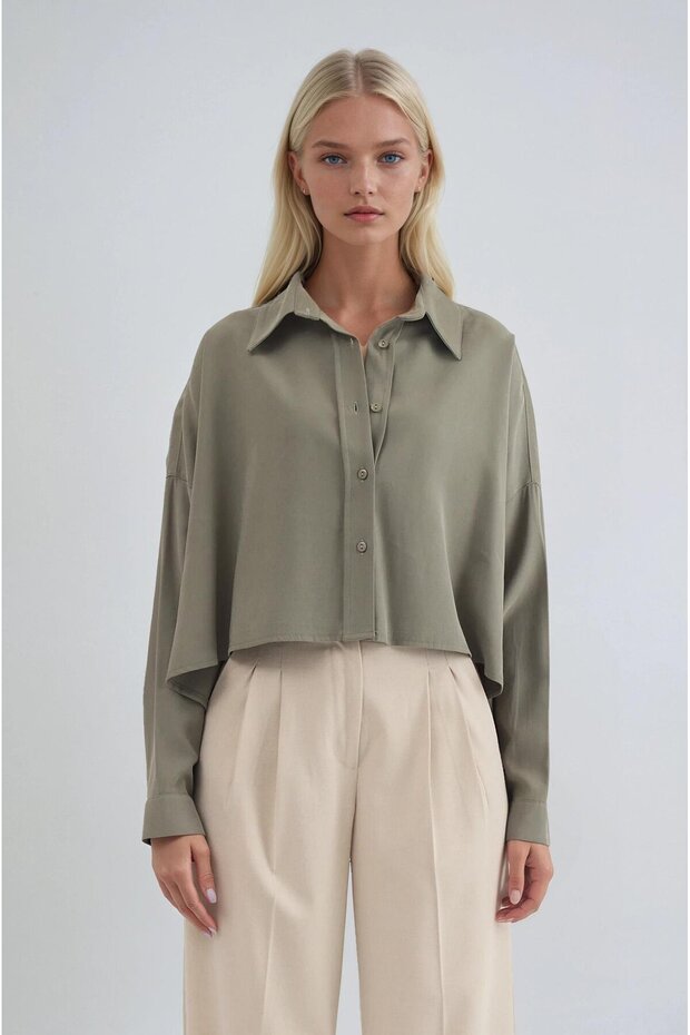 Basic Crop Gömlek 3502 - 1