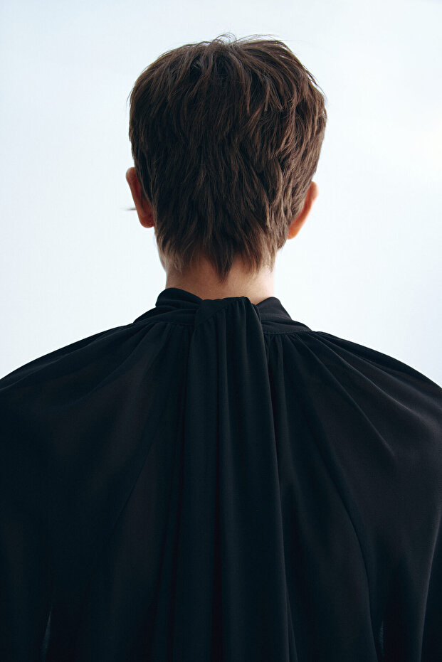 Şal Yakalı Bluz - 6