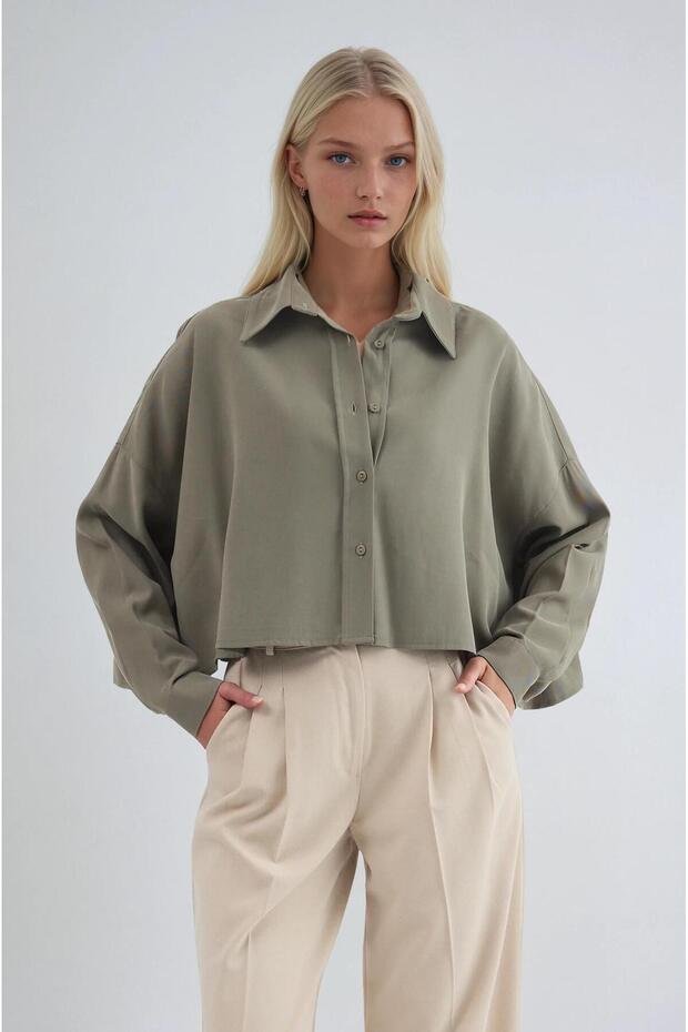 Basic Crop Gömlek 3502 - 3