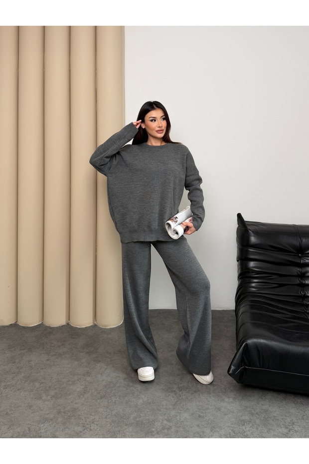 Basic Casual Knitwear Double Set