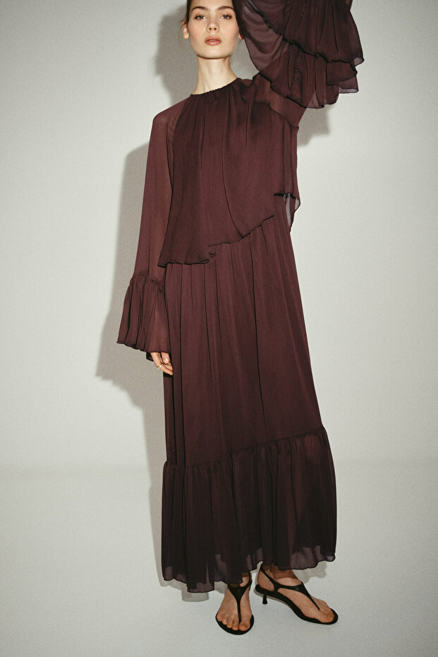 Katmanlı Görünümlü Oversize Elbise - 2