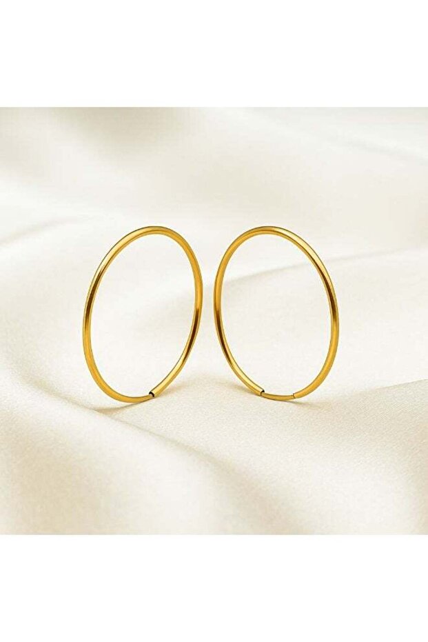 1/2 Inch Endless Hoop Gold Earring | Stainless Steel | 18K Gold Plated | Hypo Allergenic