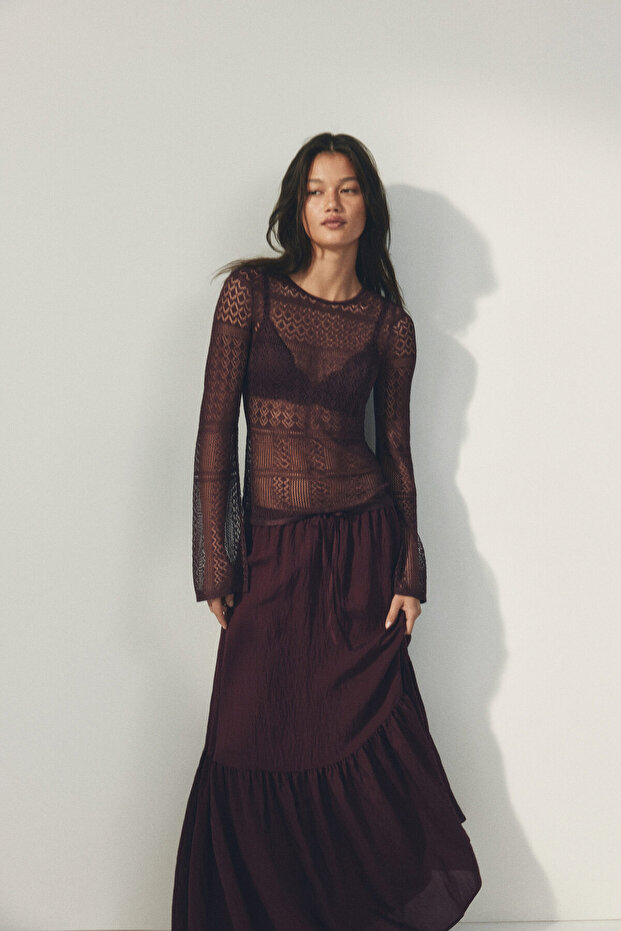 Delik Desenli Triko Üst - 2