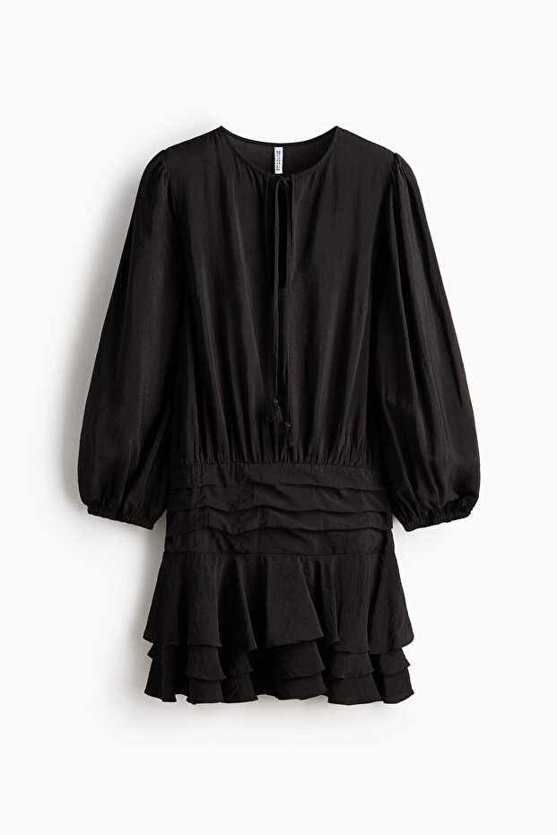 Katlı Etekli Elbise - 1