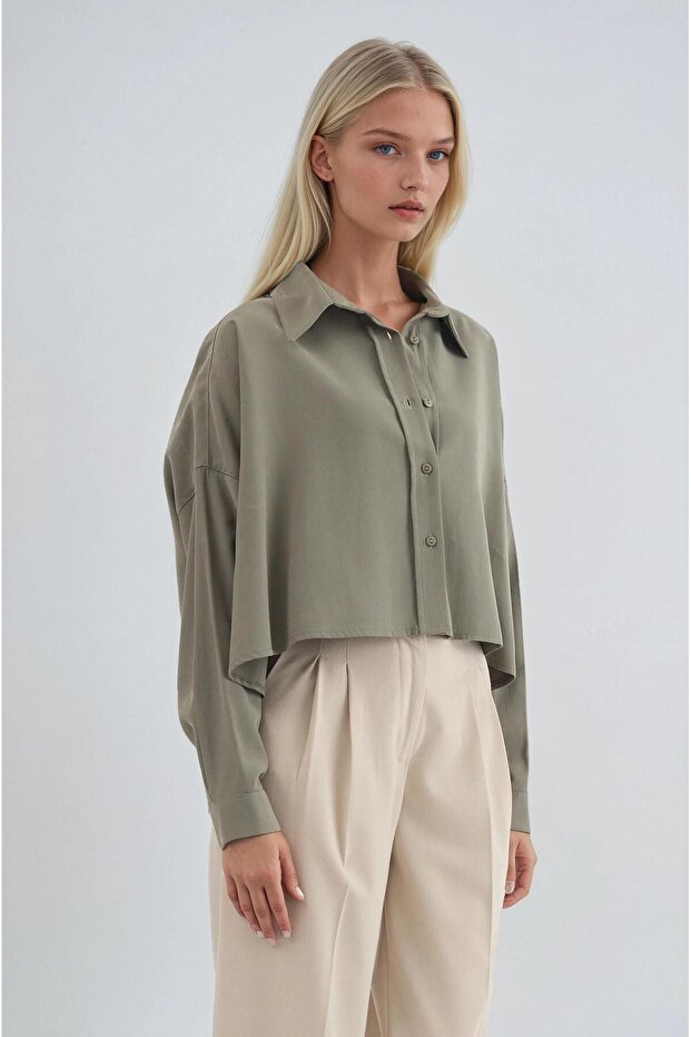 Basic Crop Gömlek 3502 - 2