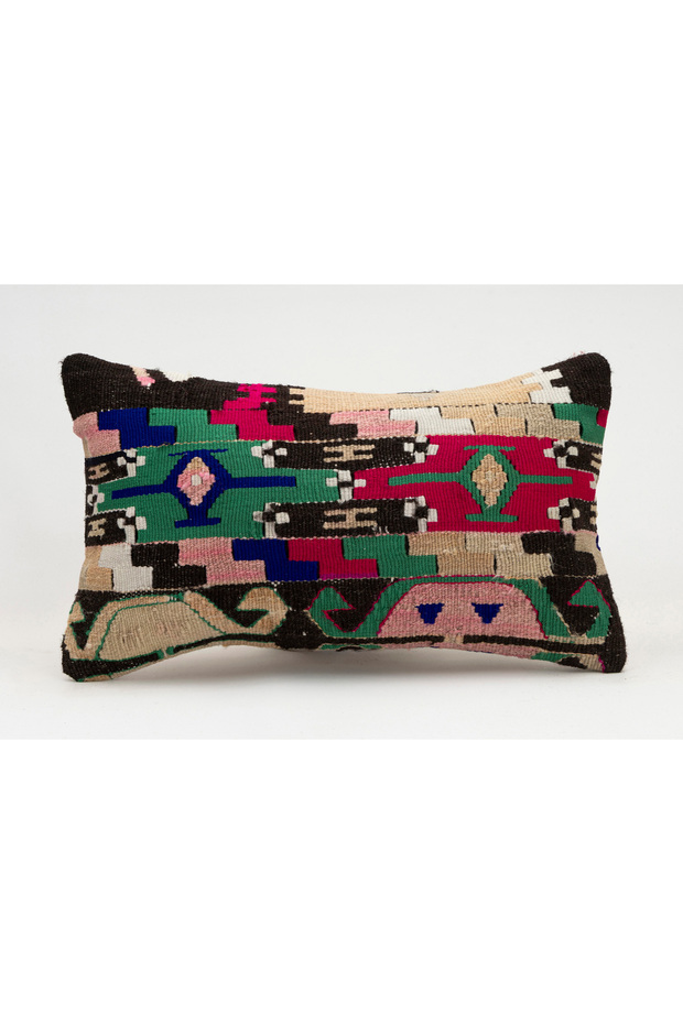 Vintage Throw Pillow Cover Made from Handmade Rug, Wool, 30X50 cm