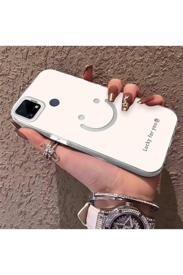 Realme C15/C25/C25S Compatible Simple Written Smiley Face Case, Ins Style Relaxing Stylish Finish