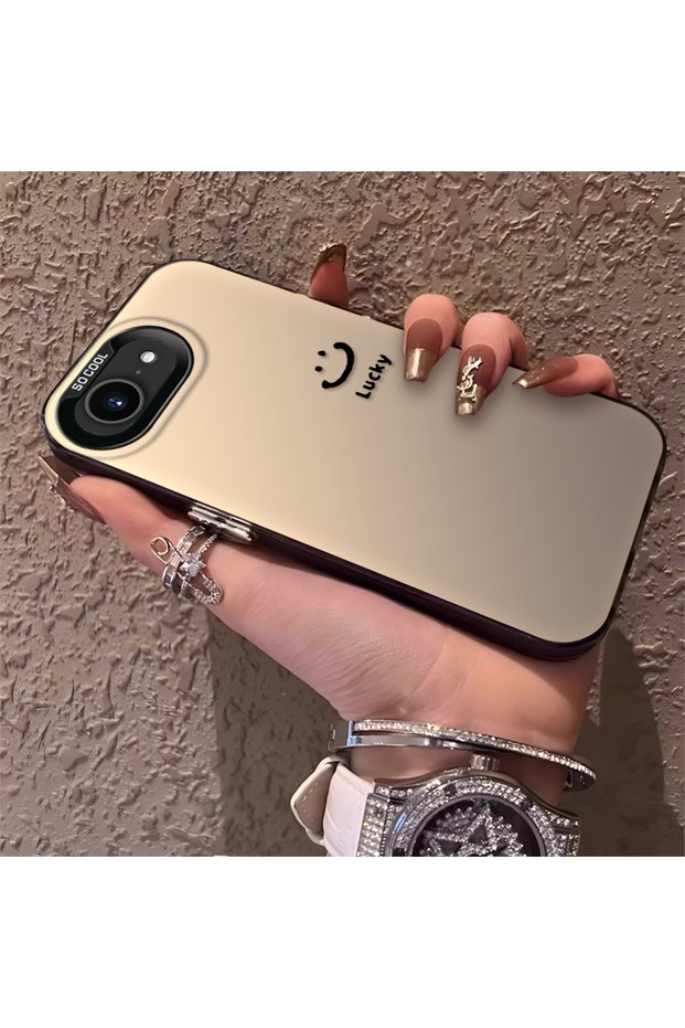 iPhone 17E Compatible Simple Written Smiley Face Case, Ins Style Soothing Stylish Finish