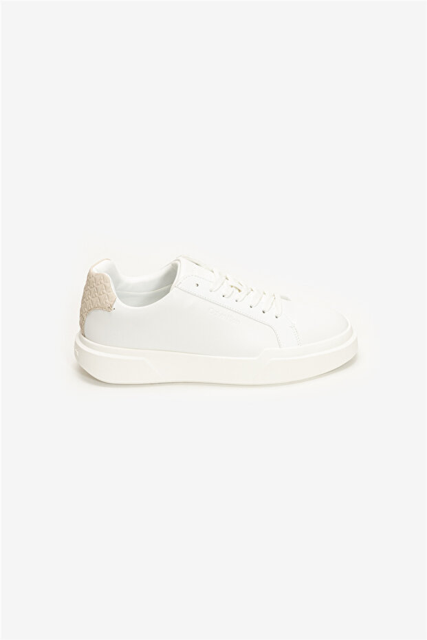 حذاء رياضي رجالي من Chunky Cupsole Laceup Lth Bt Aop باللون الأبيض