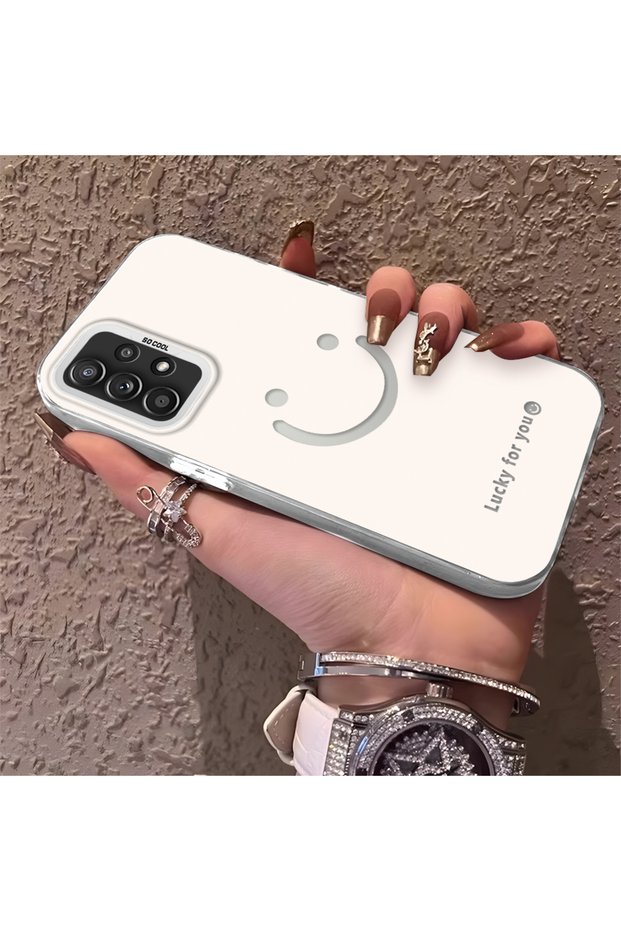 Samsung Galaxy A52/A52S Compatible Plain Written Smiley Face Case, Ins Style Relaxing Stylish Finish