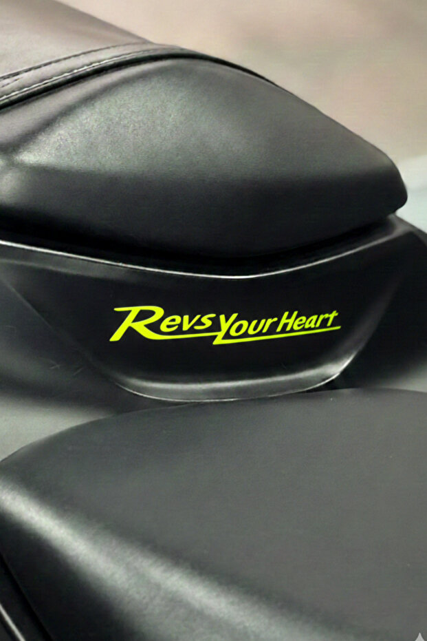 Revs Your Heart Written Sticker for Yamaha Motor Group (14Cmx2.5Cm)(1 Piece)