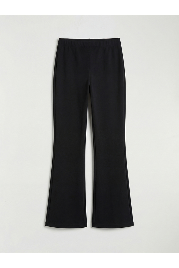 Black Elastic Waist Spanish Leg Girl's Leggings