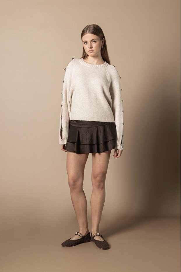 SLEEVE DETAILED KNITWEAR SWEATER