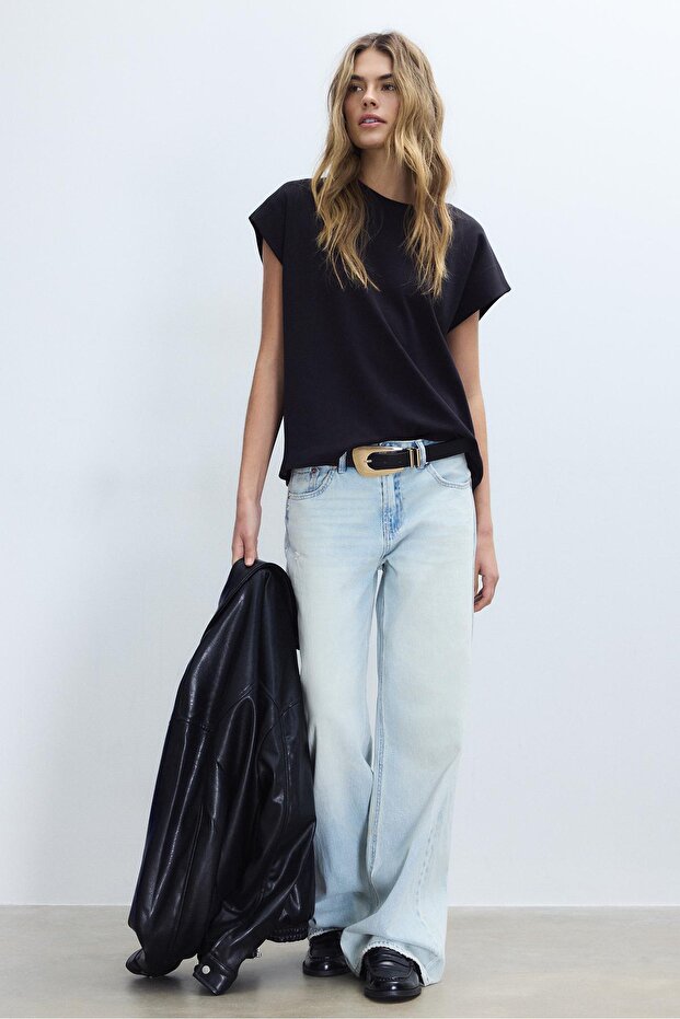 B06 Düşük omuz basic t-shirt - 2