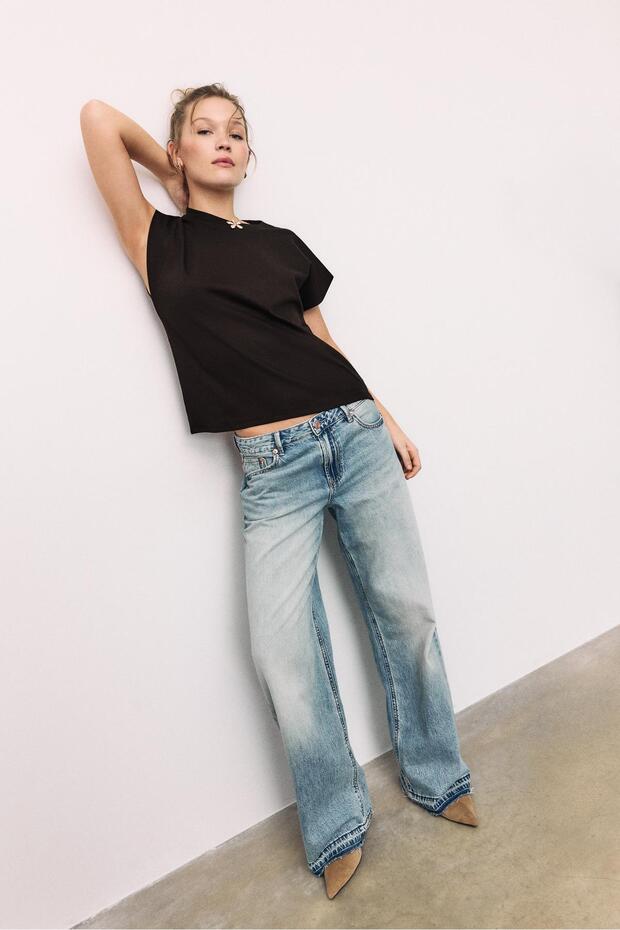 B06 Düşük omuz basic t-shirt - 2