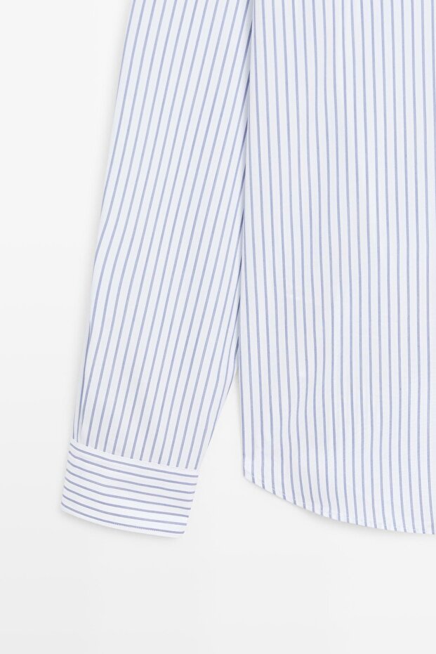 Regular fit çizgili gömlek - 7