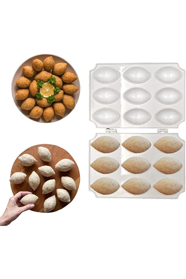 9-Grid Kibbeh Maker Mold - 7cm Large Size Manual Meatball Processor - Professional DIY Meatl