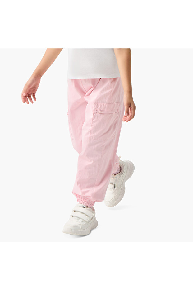 بنطال رياضي سادة مع رباط إغلاق وجيوب - 6