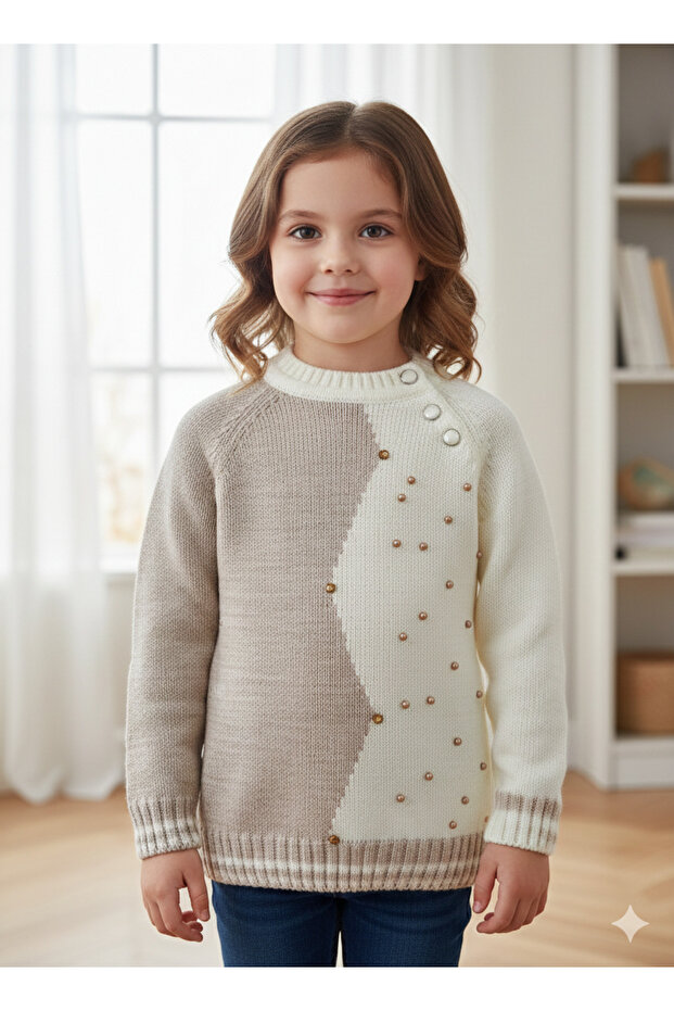 Knitted Baby Sweater Winter Sweater Pearl Sweater