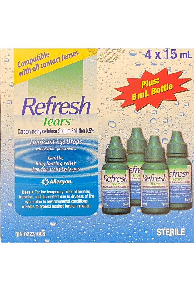 Tears Lubricant eye drops 4x15 ml, 1x5 ml
