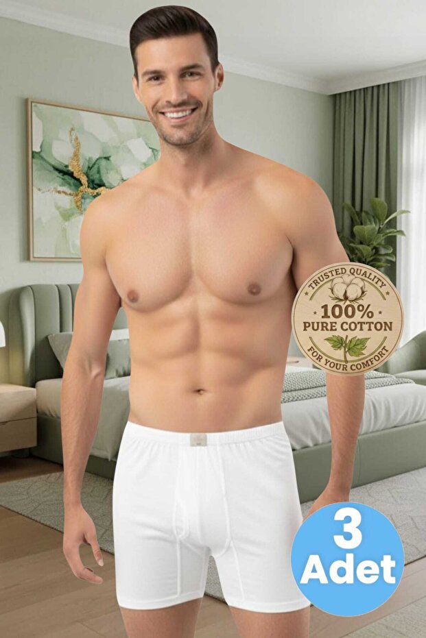 Men's 100% Cotton 3-Piece Single Jersey Fabric Combed Cotton Boxer Shorts