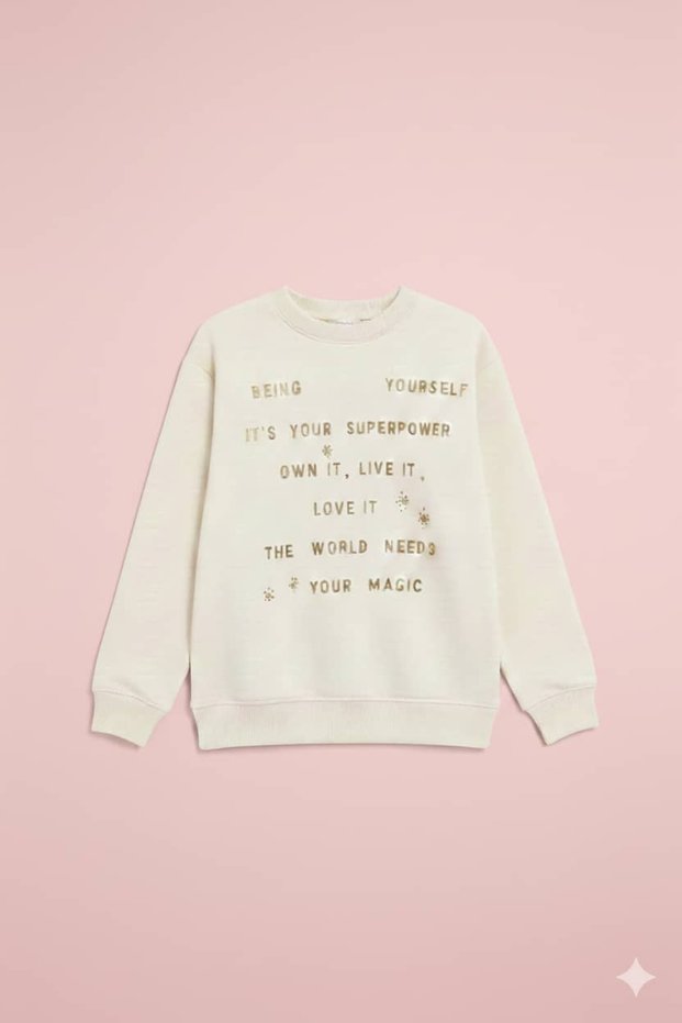 Stone Detailed Being Sweatshirt