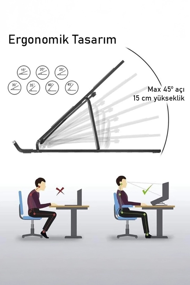 Plastic Adjustable Laptop Stand Compatible with MacBook Notebook Foldable Riser Tablet Holder - 6