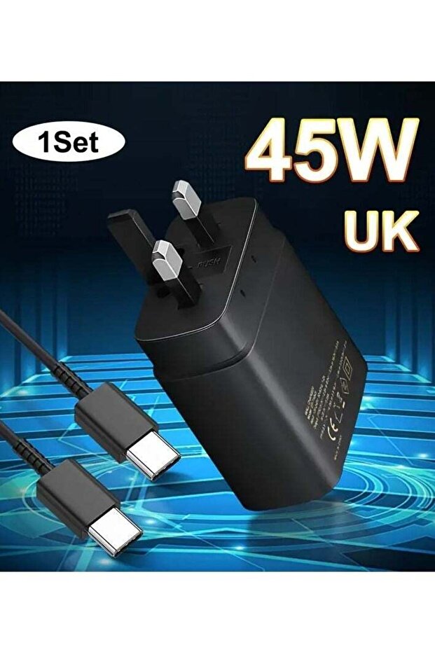 45W Super Fast Charger – USB-C Wall Adapter with 5A Cable for Samsung Devices