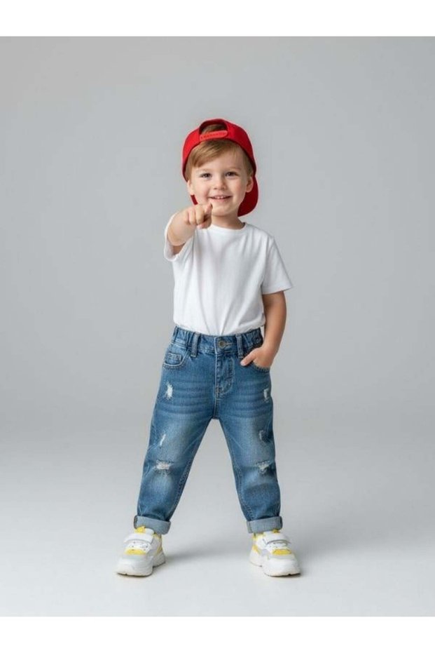 Baby Boy Ripped Detailed Jeans