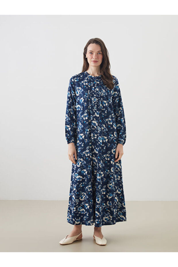 Esvab • Modern & Distinctive Zero Roba Collar Floral A-Line Dress