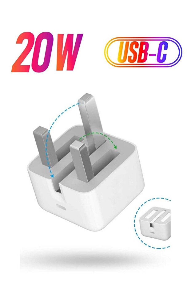 20W PD Foldable Fast Charging Wall Adapter Compatible with Apple iPhone13 Pro Max/13 Pro Max/SE/iPad