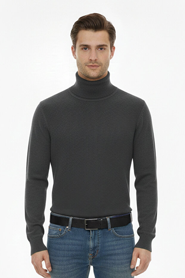 سترة رجالية كلاسيكية بياقة صياد منقوشة - 1