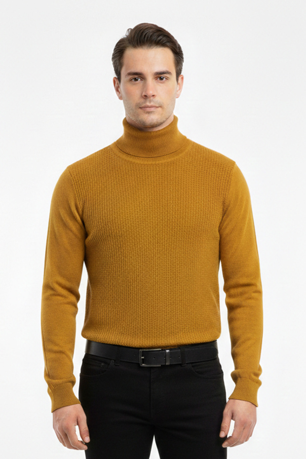 سترة رجالية كلاسيكية بياقة صياد منقوشة - 1