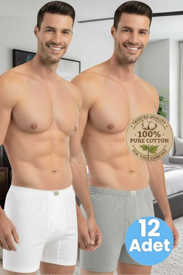 Men's 100% Cotton 12-Piece Single Jersey Fabric Combed Cotton Boxer Shorts