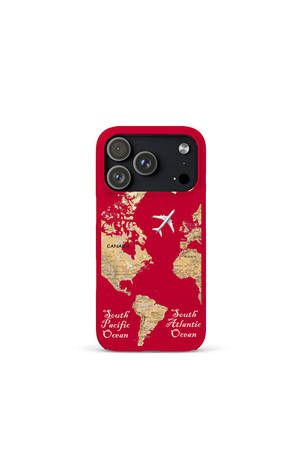 حافظة هاتف فاخرة متوافقة مع آيفون 17 برو بنمط خريطة العالم - 1