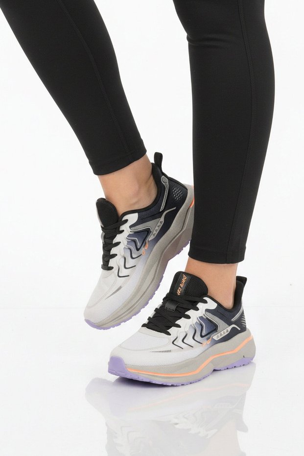 White Memory Sole Lightweight Flexible Lace-Up Women's Sports Shoes Pci-11606 g