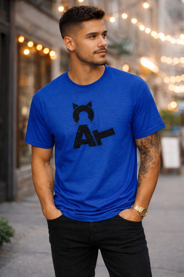 Cat Printed Cotton Relaxed Fit Round Neck Unisex T-Shirt