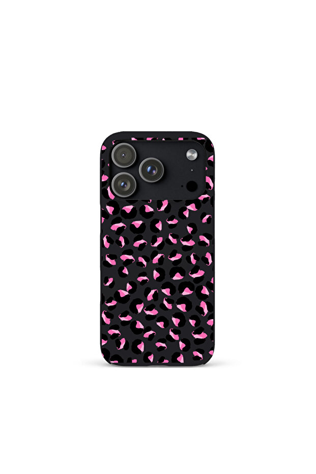 حافظة إطلاق آيفون 17 برو بنمط الفهد باللون الوردي - 1