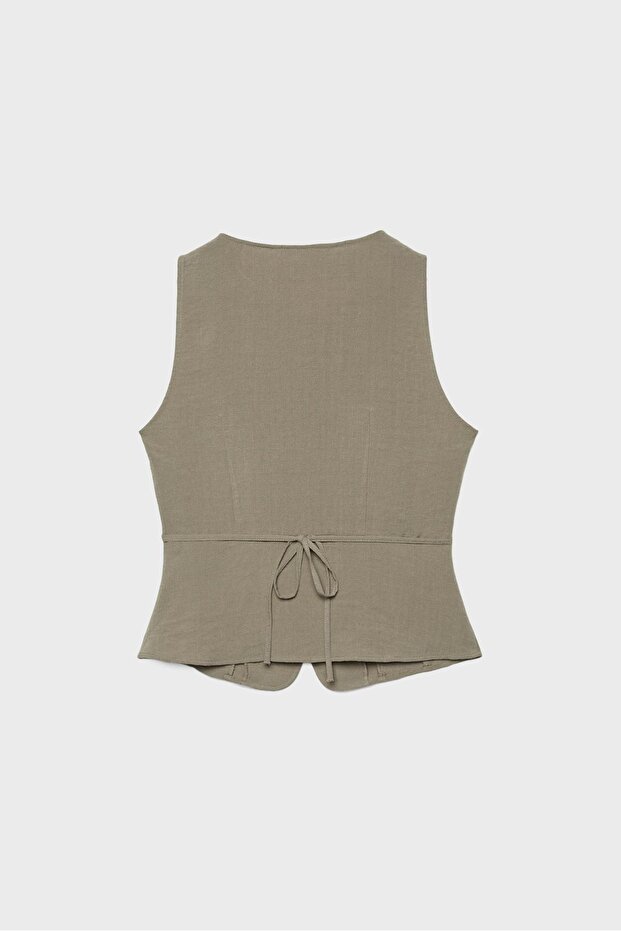 Düğmeli kolsuz top - 7