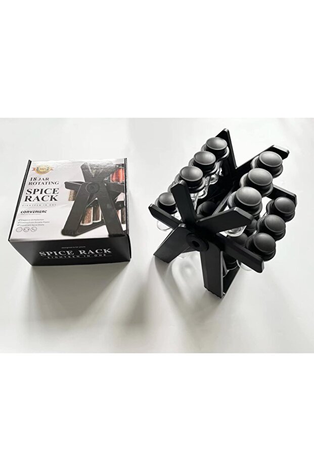 طقم رفوف على شكل عجلة دوارة مع 18 مرطبانًا - 4