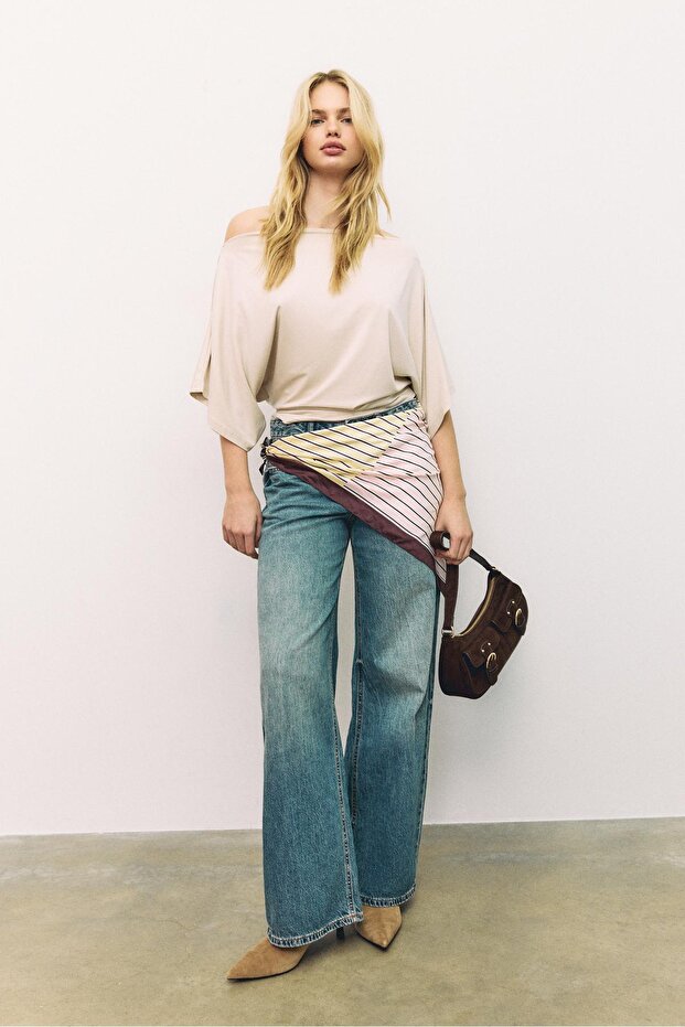 Basic yarasa kollu t-shirt - 2