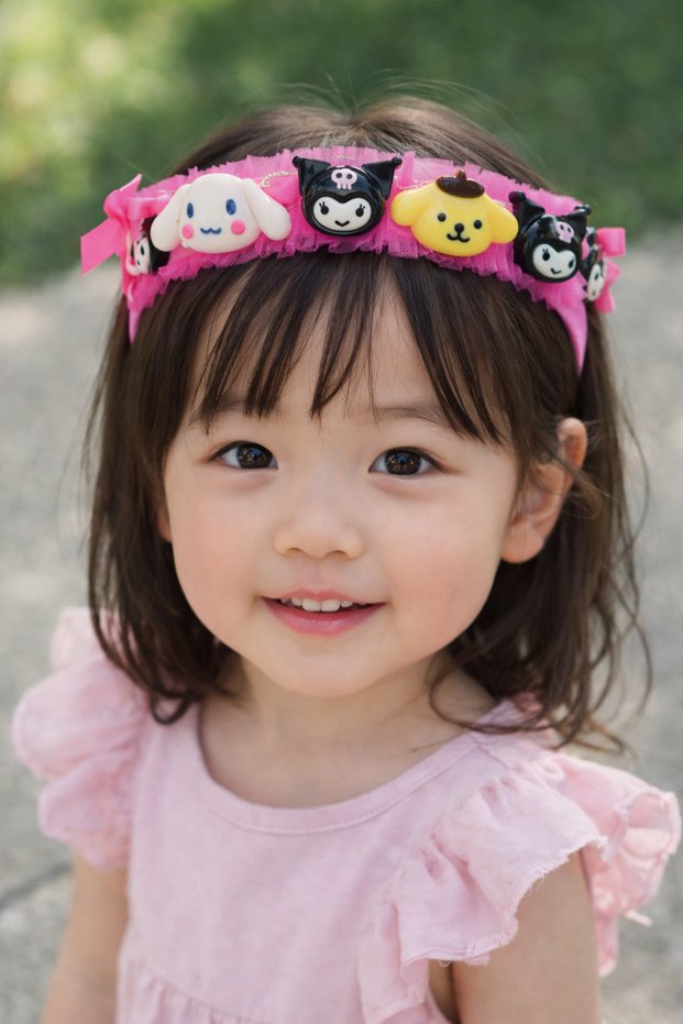 Girl's Crown with Rengarek Floral Cherry Figure – Lilac Crown, Birthday and Special Occasion Accessory