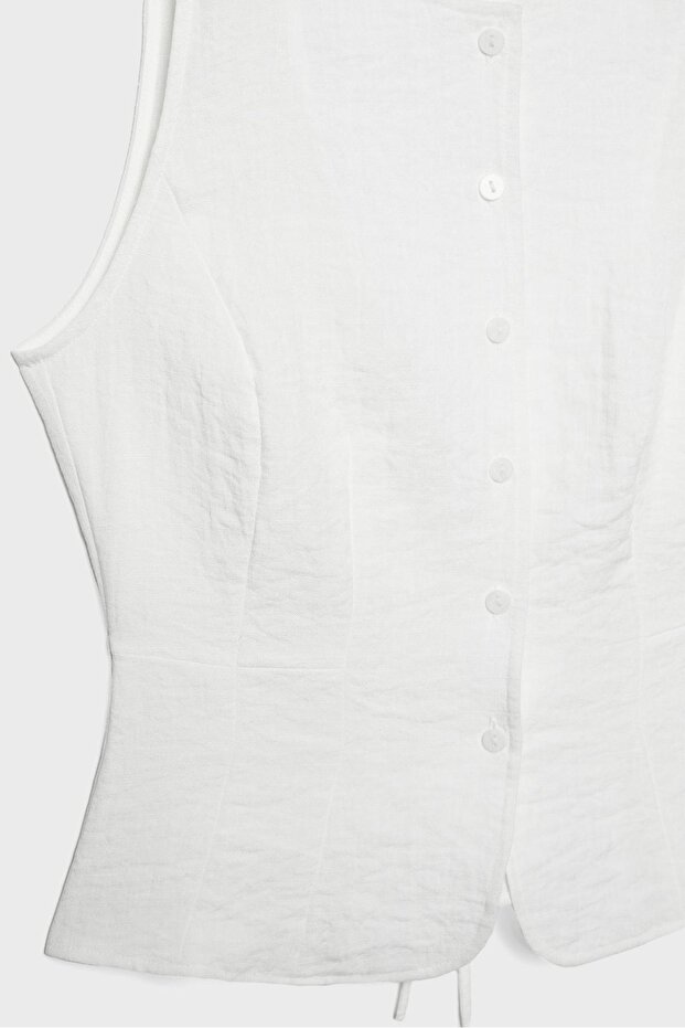 Düğmeli kolsuz top - 8