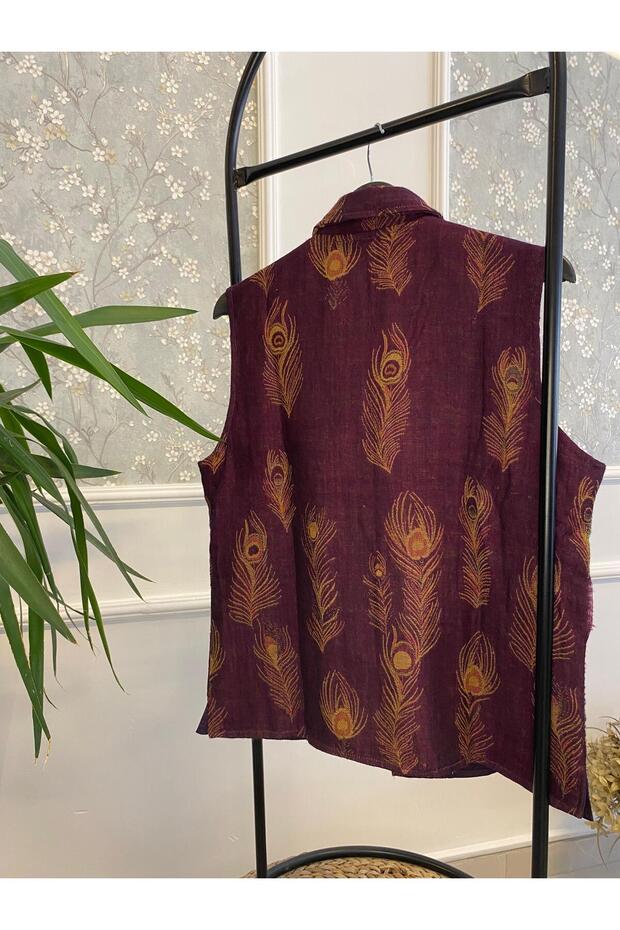 Bohem El İşlemeli Patchwork Yelek - 2