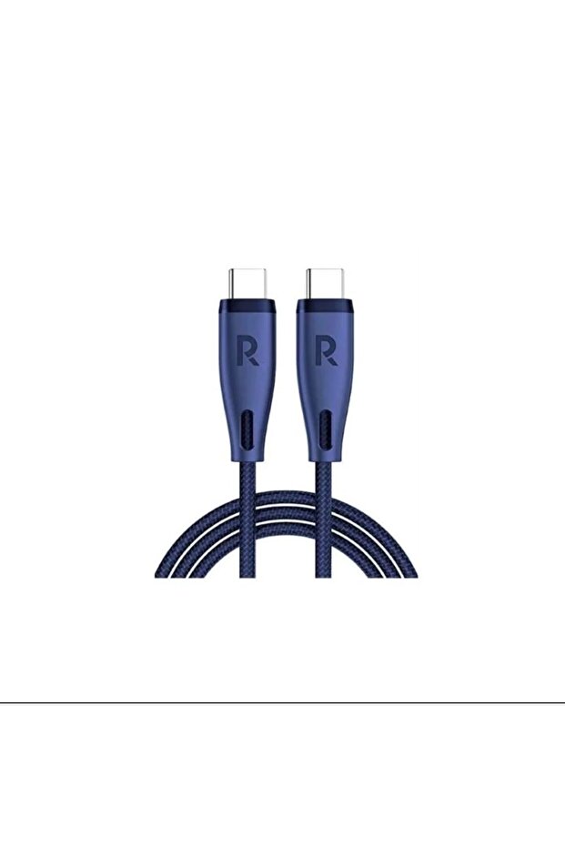 سلك شاحن راف باور usb-c قماش ازرق 1.2م