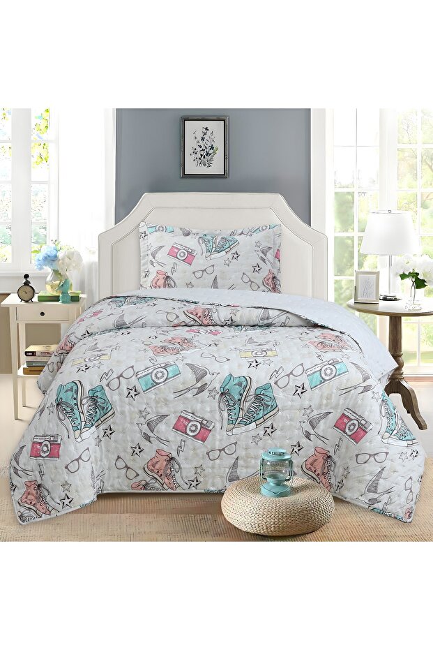 Young Converse Stone Wash Micro Soft Printed Single Bedspread