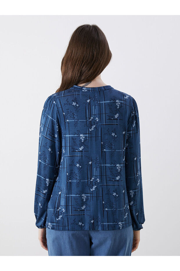 طاقم الرقبة منقوشة بلوزة - 4