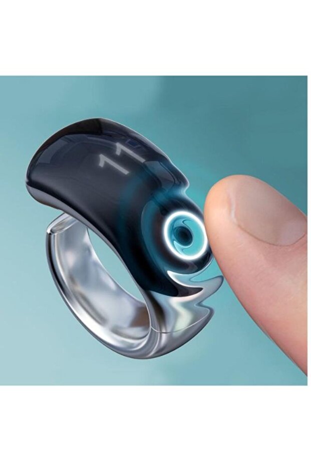 خاتم تسبيح ذكي ، متعدد المقاسات – شاشة OLED، بلوتوث، اسود - 6